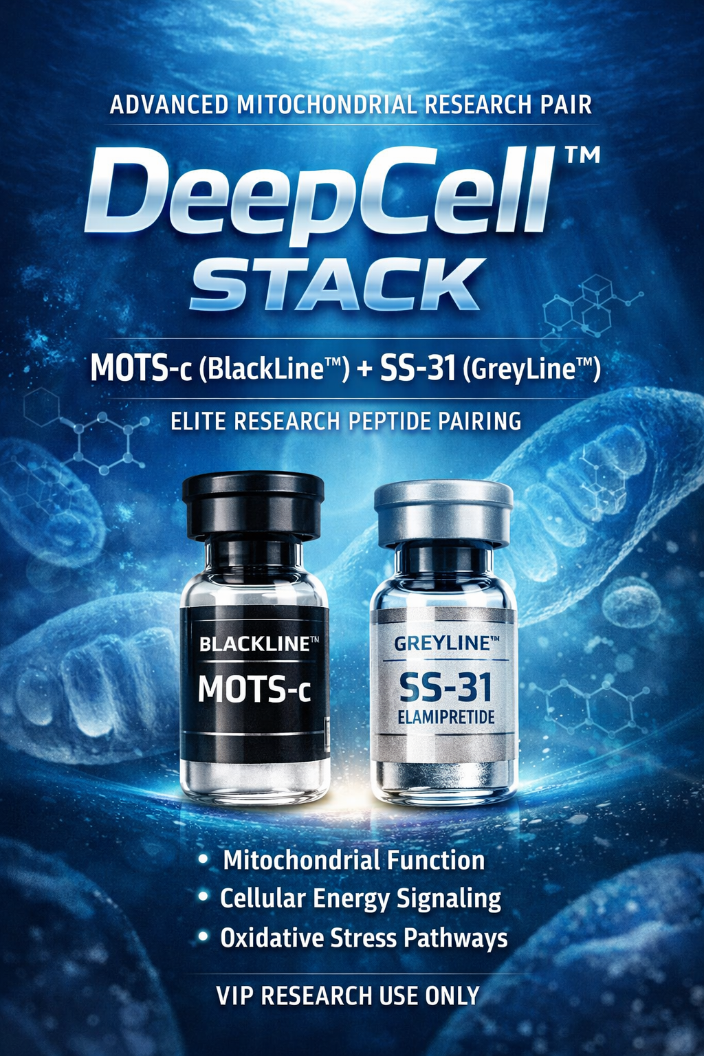 DeepCell™ Stack MOTS-c 10mg (BlackLine™) + SS-31 10mg (GreyLine™) Research Pair